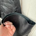 White House | Black Market Vintage Women’s 2 Leather Black Flare Pants Raw Hem Photo 3