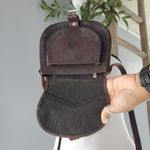 Vintage Leather Woven Saddle Crossbody Shoulder Purse Photo 3