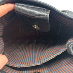 Brighton smooth black and croc embossed leather shoulder bag A202927 Photo 7