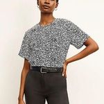 MM.LaFleur M.M. Lafleur The Annika 2.0 Top Tee Washable Silk Scribble Print Black White S Photo 0