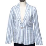 Philosophy NWT  Linen Blend Blazer  Coastal Beachy Prep Single Button Nautical Photo 5