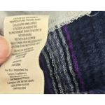 Free People  Womens Long Sleeve Waffle‎ Knit Pullover Hoodie Size XS Striped Blue Photo 3