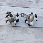Vintage Clip On Earrings Large Black & White Cluster Stamped Germany 1 & 3/8" Photo 4
