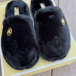 Michael Kors Black Alexis Closed Toe Sherpa Slides Photo 1