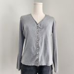 American Vintage Vintage Y2K Crazy Horse Gray Button Front Knit Cardigan Top XS S Photo 1