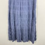 Max Studio London Chambray Blue Tiered Maxi Skirt Elastic Waist Size S NWT Boho Photo 2