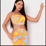 Missy Empire Tessa Orange Swirl Print two piece set Photo 1