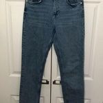 ZARA Light Wash High Rise Raw Hem Jeans Size US 8 Photo 0
