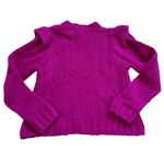 Naadam Fuzzy Magenta Sweater Cropped Long Sleeve Shoulder Detail Pink Size L Photo 4