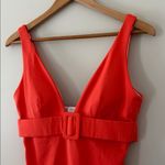 Boden Belted Deep V Swimsuit One Piece in Orange Coral Size 10 Photo 14
