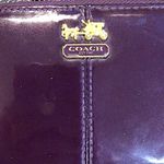 Coach Vintage  Purple Patent Leather Compact Zip Around Wallet RARE Photo 2