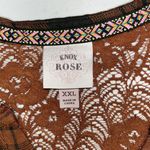 Knox Rose Size XXL Brown & Black Plaid - Brown Floral Lace Button Down Shirt Top Photo 4