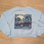 Jeep 🆕  Womens L Sky Blue Wrangler Sweatshirt Live Free Authentic Merch NEW Photo 4