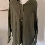 Aritzia Pretty  Wilfred Free Army Green Long Sleeve Button Up Shirt Photo 0