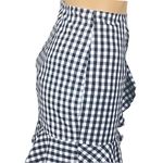 NUDE 100% Cotton Black and White Gingham Mini Skirt with front pleats Small EUC Photo 1
