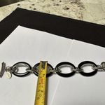 White House | Black Market  Silver Tone Black Bracelet Women’s 7 Inch Photo 2