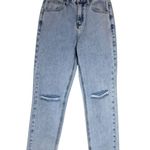 English Factory  Anthropologie Ripped Knee Mom Jeans High Waist‎  Denim Photo 0