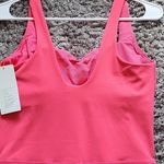 All In Motion  Brushed & Sculpted Rib Sports Short Bodysuit, Size S coral color. Photo 5