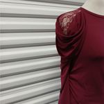 Calligraphie Womens Top Size XS Maroon Pullover Long Sleeve Regencycore Blouse Red Photo 8