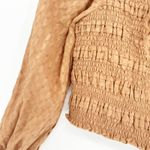 American Eagle  Womens Cottagecore Milkmaid Smocked Square Neck Crop Blouse Top M Photo 3