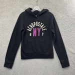 Aeropostale Y2K 87 NY Pullover Hoodie Black Spellout Preppy Woman's Medium Photo 0