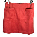 LOFT Outlet Coral Faux‎ Suede Mini Skirt Pockets Women's Size 12 New Fall Red Photo 0