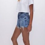 Good American NWT  Good 90’s Denim Shorts in Indigo Distressed Size 8 Photo 1