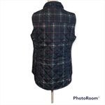 Crown & Ivy  Women's Plaid Quilted Vest Size M Navy Green Red Puffer Sleeveless Photo 3