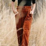 NWT oat New York high waisted rust velvet pant Brown Photo 3