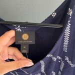 JM Collection Women's 3X Navy Blue & White Abstract Short Sleeve Top Photo 4