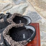 Stuart Weitzman Shearling & Suede Leather Black Buckle Shoes Photo 5