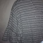Como Blu M Gray White Striped Pearl Studded Top Size M Photo 1