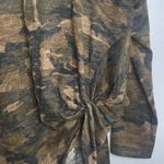 JODIFL  Camouflage Long Sleeve Twist Front Stretch Knit Top Medium Photo 2