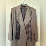 VINTAGE Alorna 100% Wool Coat with Scarf | Pockets | Fully Lined Paisley Print Brown Size undefined Photo 5