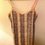 Sophie B. Snake Print Lace Accent Cami Tank SzL Tan Size L Photo 0