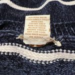 Luv Lane  Striped Chenille Knit Sweater Dark Blue White Crewneck S Photo 10