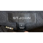 St. John  Women’s 12 Diana Wool Blend Dress Pants‎ Wide Leg Pleated Gray High Rise Photo 7