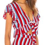Lovers + Friends Revolve Waves For Days Americana Stripe Crop Top Size XS Photo 0