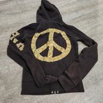 PINK - Victoria's Secret VINTAGE Victoria's Secret PINK Brown & Gold Bling Full Zip Hoodie Size XS Photo 1