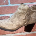 Bongo Alessandra tan faux suede fringe ankle booties Photo 1