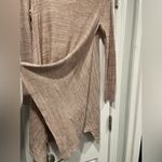 cupio NWT  Size M Draped Pullover Sweater High Low Hem Beige V Neck Flowy Long Photo 4