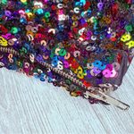 Vintage sequin one arm long sleeve midi rainbow sparkle evening dress 2xL Pink Size XXL Photo 3