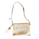 Bride Woven and Pearl Crossbody Purse White Photo 1