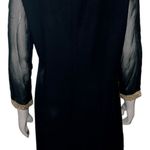 Forever Young GLORIA SWANSON Puritan 1960's Black & Gold Sheer Sleeve Dress Photo 1