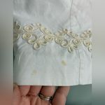 Boden White Knee Length A Line Skirt Gold Embroidery Filigree Cottagecore Sz 10 Photo 3