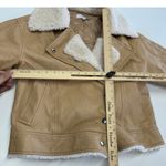 Derek‎ Lam Coat Womens X Small Brown Tan Oversized Shearling Jacket Faux Leather Size XS Photo 8