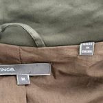 Vince Cotton & Leather Utility Jacket Olive Green/Brown Size M Photo 7