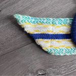 Colorful Knit Belt with Chunky Blue Buckle Photo 4