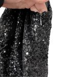 Nicole Miller  Sleeveless Pleated Sequin Pink Black Maxi Dress Gown Sz 2 Photo 5