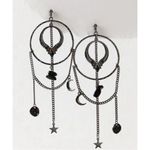 Free People Dancing In The Street Hoops Gold NWT Bohemian Witchy Moon Stars Photo 2